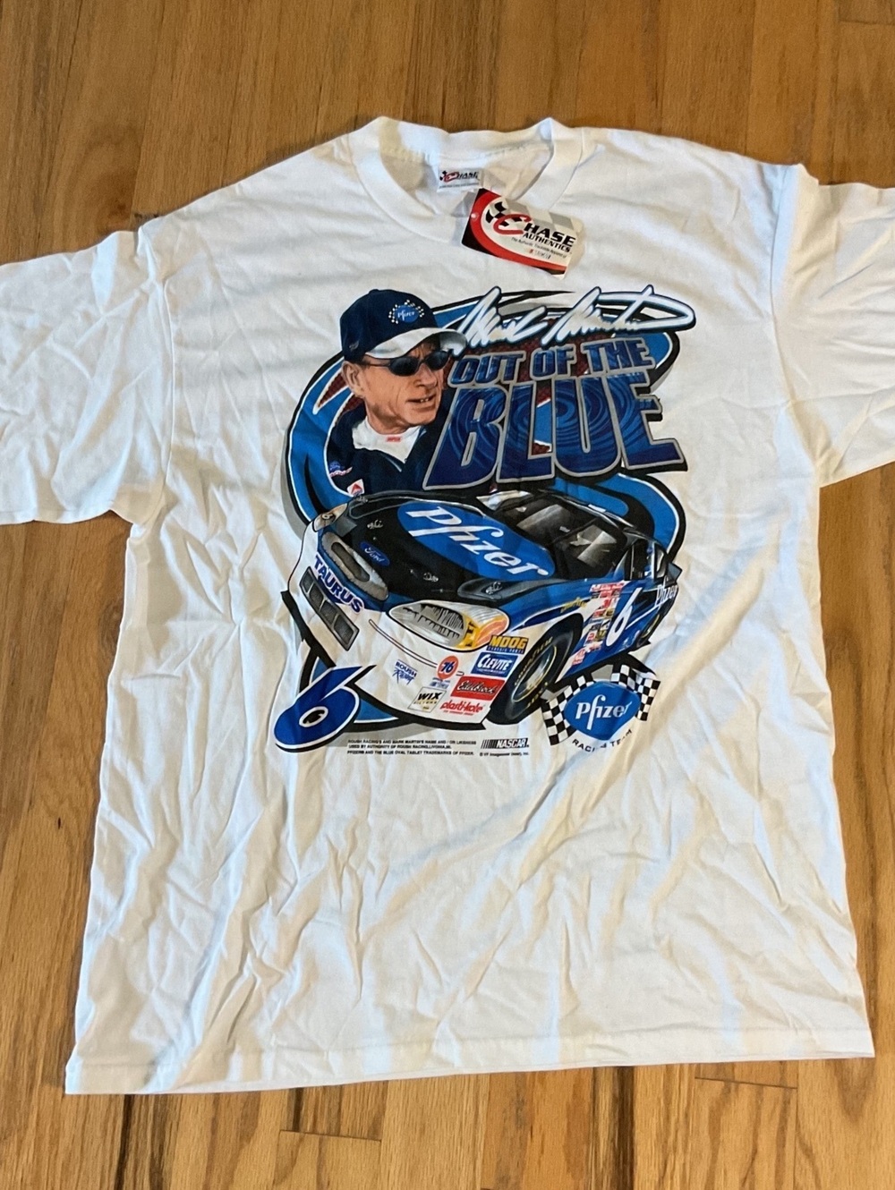 Vintage Mark Martin Pfizer NASCAR Shirt XL Deadstock NWT Chase Authentics